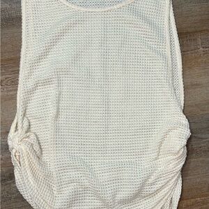 Elegant Cream Sleeveless Knit Top